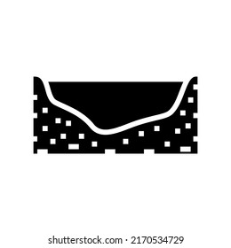 river bed glyph icon vector. river bed sign. isolated contour symbol black illustration