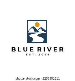 Río Azul, un diseño de logo para un río que fluye