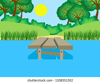 River bridge background