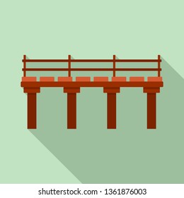 River bridge icon. Flat illustration of river bridge vector icon for web design