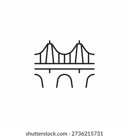 river bridge icon sign vector