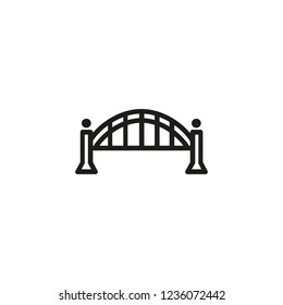 River bridge line icon. Building, industrial, modern. Architecture concept. Vector illustration can be used for topics like bridges, construction, architecture