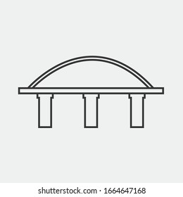 river bridge line vector icon
