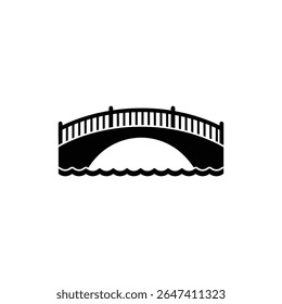 River Bridge with Low Arch and Thick Railings Sturdy Outdoor Crossing