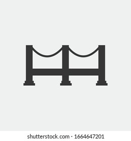 river bridge vector icon for cars and pedestrians