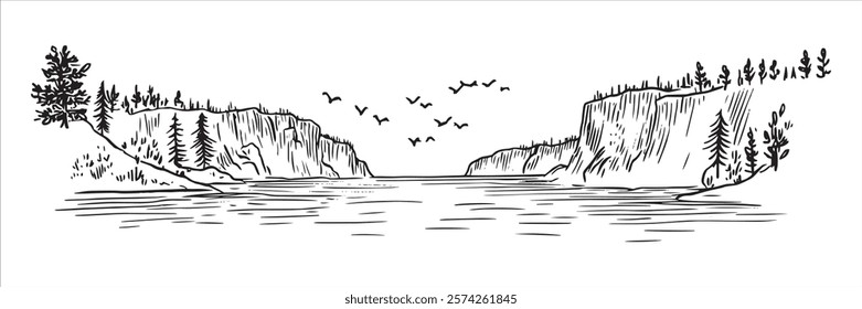 river canyon and cliffs