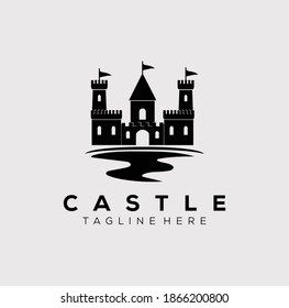 river castle logo vector illustration design