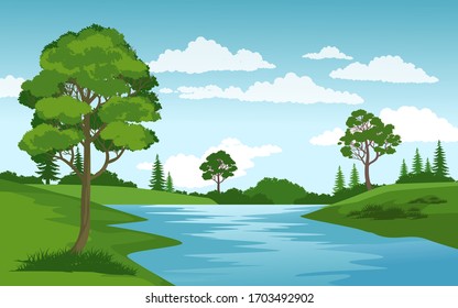 River in the countryside during sunny day