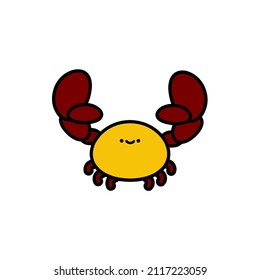 El cangrejo del río que muestra su fuerza. Ilustración simple.
