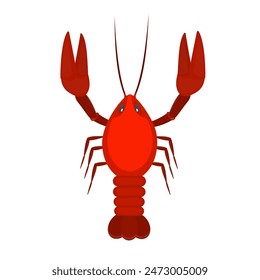 River crayfish. Animal, vector illustration