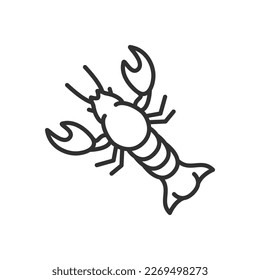 River crayfish, linear icon. Line with editable stroke