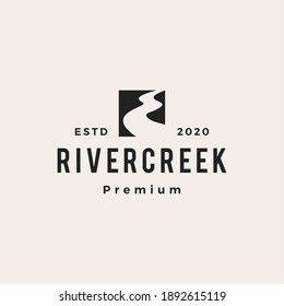 River Creek Hipster Vintage Logo Vector Icon Illustration