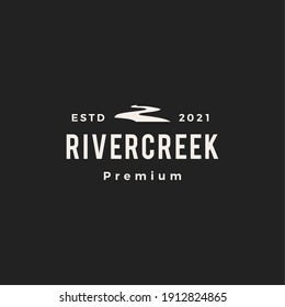 river creek hipster vintage logo vector icon illustration