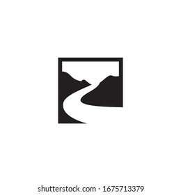 River or creek logo design vector illustration template