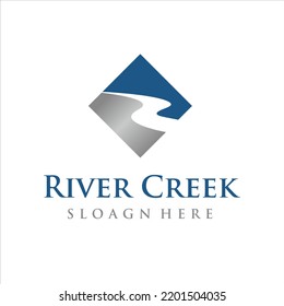 River Creek logo design vector template