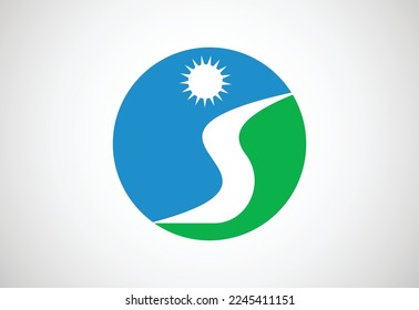 Diseño de logotipo de arroyo, concepto de diseño vector