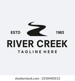 river creek logo vector icon illustration