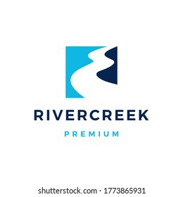 river creek road logo vector icon illustration