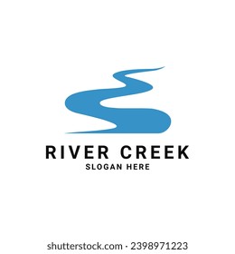 River creek vector logo design concept idea