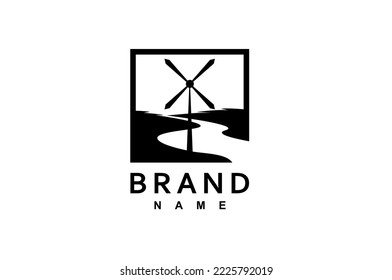 River Creek and Wind Mill Farm Field logo design inspiration