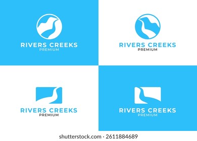 River creeks logo design template vector illustration