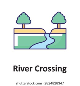 River Crossing Vector Icon which can easily modify or edit

