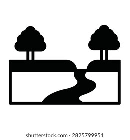 River Crossing Vector Icon which can easily modify or edit

