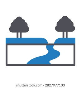 River Crossing Vector Icon which can easily modify or edit

