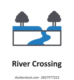 River Crossing Vector Icon which can easily modify or edit

