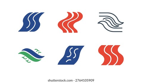 River Current Line art vector abstract colorful modern