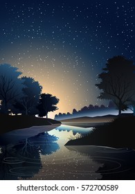 river in deep forest when sunrise