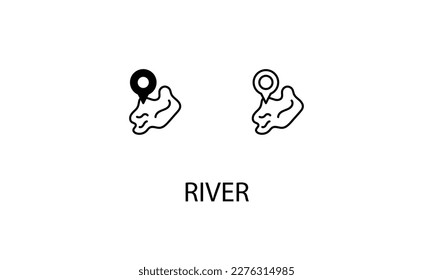 River double icon design stock illustration