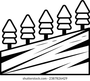 River Down Stream with Trees Concept, Green Meadows near River vector icon design, Winter Game Element symbol, Snowboard Equipment Sign, competitive sports activity stock illustration