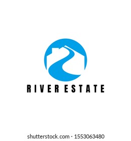 River estate logo design vector