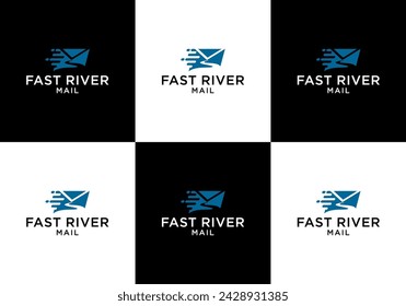 logotipo de ilustración de mensaje rápido de river