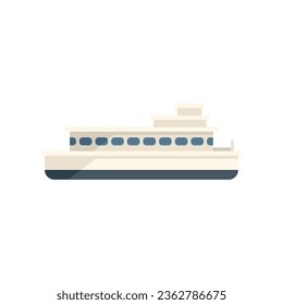 River ferry icon flat vector. Water ship. Sea steamboat isolated