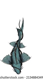 Obras de arte de peces de río para el diseño de camisetas, emblemas, impresión de papel, sitio web, etc.