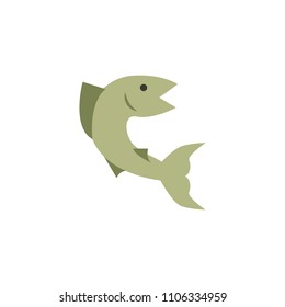 River fish colored illustration. Element of camping icon for mobile concept and web apps. Flat design River fish colored illustration can be used for web and mobile. Premium icon on white background