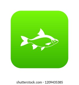 River fish icon digital green for any design isolated on white vector illustration
