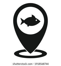 River fish location icon. Simple illustration of river fish location vector icon for web design isolated on white background