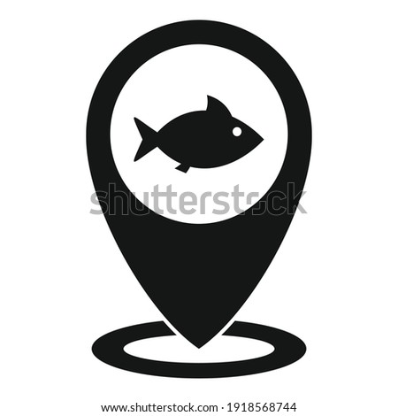 River fish location icon. Simple illustration of river fish location vector icon for web design isolated on white background