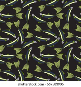 River fish. Seamless texture. Endless pattern