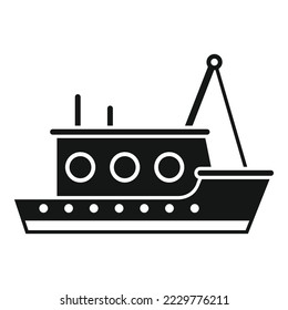 River fish ship icon simple vector. Marine vessel. Sea boat