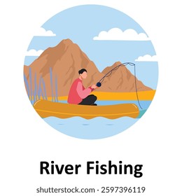 River Fishing Vector illustration Vector Illustration Which can easily modify or edit


