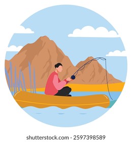 River Fishing Vector illustration Vector Illustration Which can easily modify or edit

