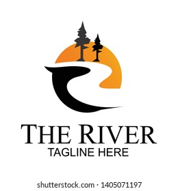 the river flow logo design concept is clean, clear and simple