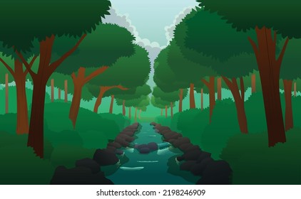 River in the forest vector