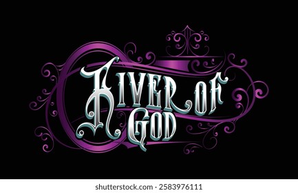 RIVER OF GOD lettering custom style design