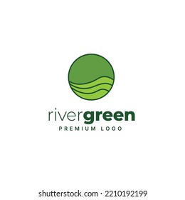 River green logo design - Vector logo template