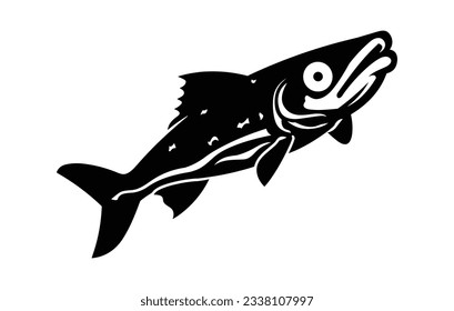 River Haddock fish. Fish Haddock Hand drawn vector illustration , River Haddock FIsh silhouette
